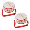 2X Drum Wood Kids Early Educational Musical Instrument for Children Baby Toys Beat Instrument Hand Drum Toys. 