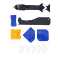 Sealant Finishing Tool, Push Pull Buttons Repair Gaps Caulking Tool Kit Grout Scraper Clean Residual Glue with Pads for Bathroom Window. 