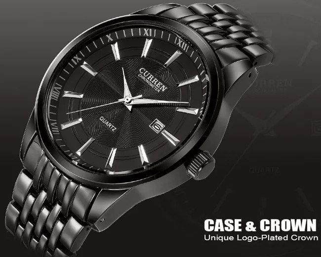 Curren 8052 Male Quartz Watch Black Waterproof for Men s Daraz .bd