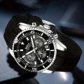 1pc 0324G Men's Casual Sports Watch Multifunctional Six Needle Silicone Strap Waterproof Quartz Watch. 