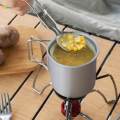 Outdoor Camping Cup with Foldable Handle Portable Aluminum Alloy Mug Lightweight Backpacking Cup for Outdoor Hiking Picnic.
