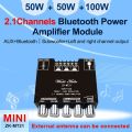 ZK-MT21 2.1 Channel Bluetooth 5.0 Subwoofer Amplifier Board 50WX2+100W Power Audio Stereo Amplifier Board Bass AMP AUX.