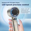 Handheld Fan High-Speed Portable Turbofan USB Rechargeable Electric Fan with Digital Display Support 120-Speeds Infinitely Adjustable for Camping Travel Home Office.