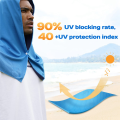 Multi-Use Cooling Hoodie Towel for Neck and Face, Ideal for Sauna, Yoga, and Camping, Blue. 