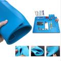 Magnetic Insulation Silicone Soldering Mat 12.5×9 Inch Magnetic Silicone Pad Desk Mat Heat Resistant Work Mat 500°C For Repair Electronics Watch Cellphone Laptop BGA.