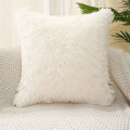 1pc Soft Plush Pillow Cover 43x43cm Solid Color Cushion Cover Square Patterned Cushion Cases for Sofa Bedroom Car Livingroom.