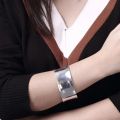 Wholesale Fine 925 Sterling Silver Bangles Bracelet Charms Heart Open for Women Lady Jewelry Adjustment Cuff Wedding Gift. 