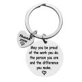 Appreciation Keychain Coworker Gifts From Friend Colleague Goodbye Thank You Retirement Farewell Motivation Steel Key Ring.