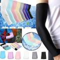1 Pair Cooling Arm Sleeves Cover Uv Protection Basketball Cycling Golf Sport - 1 Pair - Uv-Protected Cooling Arm Sleeves For Active Sports.