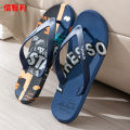 Letter Chile flip-flops men's summer anti-slip wear-resistant wear clip foot sports fashion home indoor beach slippers.