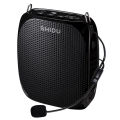 SHIDU Class D Voice Amplifier Wired Microphone Mini Audio Portable Speaker Natural Stereo Sound Loudspeaker for Teacher(Black).