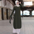 Muslim Traditional modest clothing tunic Top Trousers two-pieces Set Solid color Modest Muslim Women Suit set.