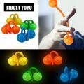 Practical Colorful Fidget LED Light Up Toys Mandrels Roll Control Game Bundle Knuckles Thumb Finger Yoyo Antistress Toys Yellow - intl. 
