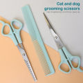 3pcs/set Pet Dog Professional Grooming Scissors Shears Hair Flat Scissor Comb Animal Cat Hair Cut Barber Cutting Tool Kit.