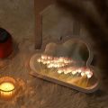 Diy Cloud Tulip Night Light Handmade Led Mirror Lamp Home Desktop Decoration 2 In1 Tulips Flowers Mirror For Children Girl Gifts.