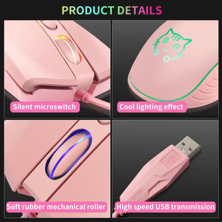 USB%20Wired%20Gaming%20Mouse%20Pink%20Computer%20Professional%20E-sports%20Mause%202400%20DPI%20Colorful%20Backlit%20Silent%20Mice%20for%20Lol%20Data%20Laptop%20Pc%20-%20Image%204