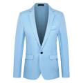 Washable Stylish Pure Color Slim Fit Blazer Super Soft Suit Coat Long Sleeves for Daily Wear. 
