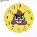 〓Creative Funny Emoji Round Wall Clock Living Room Bedroom Home Decor.