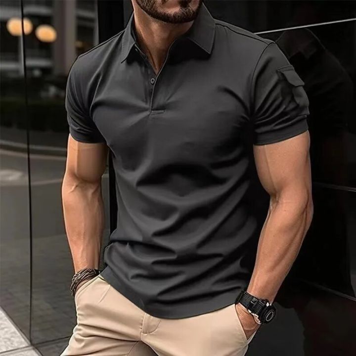2023%20Summer%20New%20Men's%20Casual%20Short-Sleeved%20Polo%20Shirt%20Trip%20Fashion%20Pocket%20T-Shirt%20Men's%20Breathable%20Polo%20Shirt%20Men's%20Clothing%20-%20Image%203