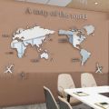 World Map Wall 3D Acrylic Wall Stickers Three-dimensional Mirror Stickers Bedroom Office Background Wall Decoration Stickers.
