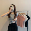 Cotton Short Women's Summer Design Sense Pink Slim-Fit Navel Hot Girl Women's Clothing T T-shirt Short Sleeve 2024 Summer New.
