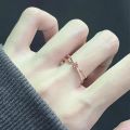Rose gold star rail ring women's niche design high-end hand ornament light luxury fashion delicate adjustable plain ring ring. 