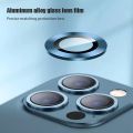 Alloy Metal Ring Glass For Iphone 11 to 13 pro max Red + Black + Gold Color Cameta Protector.