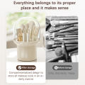4 Grids Cosmetic Brush Desktop Organizer Dustproof Storage Box With Lid Luolong. 
