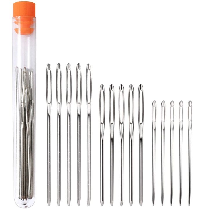 Darning Needle Big Eye Sewing Needle in Transparent Tube