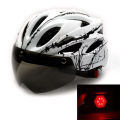 Factory wholesale bicycle helmet integrated magnetic goggles riding helmet mountain bike riding helmet tail light. 