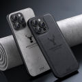 Luxury Cloth Leather Deer Head Pattern Case for iphone 15 14 13 12 11 Pro X XR XS Max 16 Plus Shockproof Soft Back Shell Cover. 