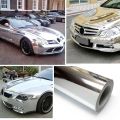 1Pc Silver Car Body Film Chrome Mirror Vinyl Wrap Film Car Stickers Decor Decal Wrap Covering Car Exterior Styling Accessories. 