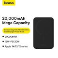 Baseus 20w 20000mAh Magnetic Mini Wireless Power Bank - Black. 