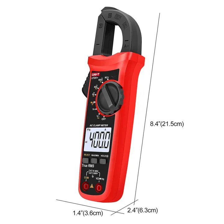 UNI-T%20UT201+%20Digital%20Clamp%20Meter%20400A%20True%20RMS%20Clamp%20Meter%20AC%20Current%20Voltage%20Meter%20NCV%20Diode%20Resistance%20Clamp%20Tester%20UT201+%20-%20Kings%20Trading%20-%20Image%204