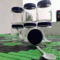 Good quality 400 ml. 04 Pcs Glass Jar for Kitchen & Dining. Glassware Food container with new cap..