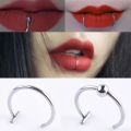 8/10mm Punk Unisex Stainless Steel Nose Lip Rings Goth Clip On Piercing Body Nose Lip Rings Hoop Ear Tongue Ring Jewelry. 