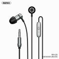 REMAX RM-630 1.2m Hi-Res audio wired in-ear headphone music call mobile phone headset one-button control. 
