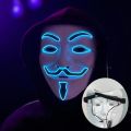 Halloween Face Mask Led Hacker Masks V Vendetta Mask Adults Luminous Led Light Up PVC Headgear Anime Anonymous Helmet Party Prop.