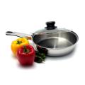 Stainless Steel Frying Pan with Glass Lid - 20 - Silver - Great Value - Upscaled Quality. 