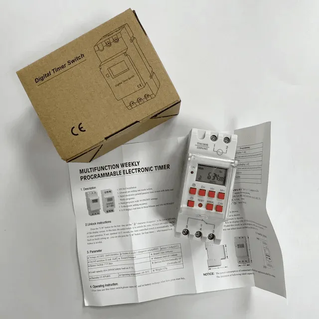 Time Switch 30A weekly programmable Digital electronic timer 220V-AC ...