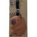 Gift Cartoon Capybara Travel Luggage Tag Name Address Tel Hanging Sign Board Suitcase Label Creative Design Soft Silicone Baggage Tags Unisex. 