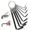 10 Pcs Metric Combination Hex Key Allen Wrench Set 1mm to 10mm Key Hand Tool. 