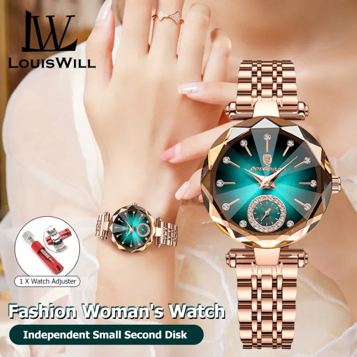 LouisWill%20Women's%20Fashion%20Watches%20Gradient%20Two%20And%20A%20Half%20Needle%20Watch%20Independent%20Second%20Disk%20Design%20Diamond%20Encrusted%20Steel%20Band%20Watch%20Casual%20Quartz%20Watch%20Elegant%20Gifts%20-%20Image%203