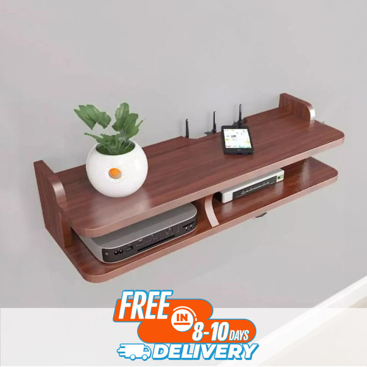 Router Shelf Wall Mounted Wifi Router shelf Height 08 Inch Width 24 Inch Depth 08 Inch Model RS203