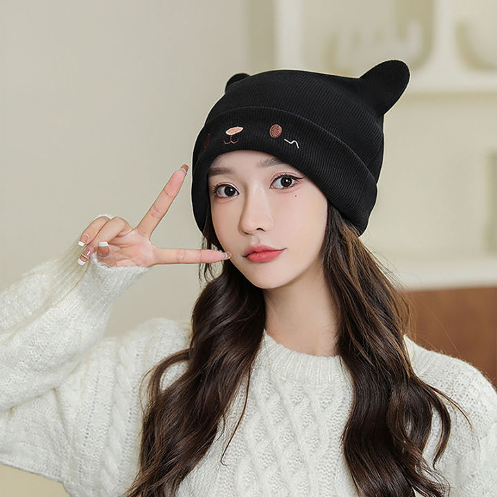Cute%20Cat%20Embroidered%20Knitted%20Hat%20Outdoor%20Warm%20Ear%20Protection%20Cat%20Ears%20Wool%20Cap%20Over%20Head%20Cold%20Cap%20Street%20Beanies%20Cap%20Penny%20Cap%20-%20Image%203
