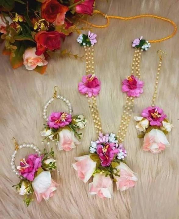 Artificial flower jewellery set for girls and women