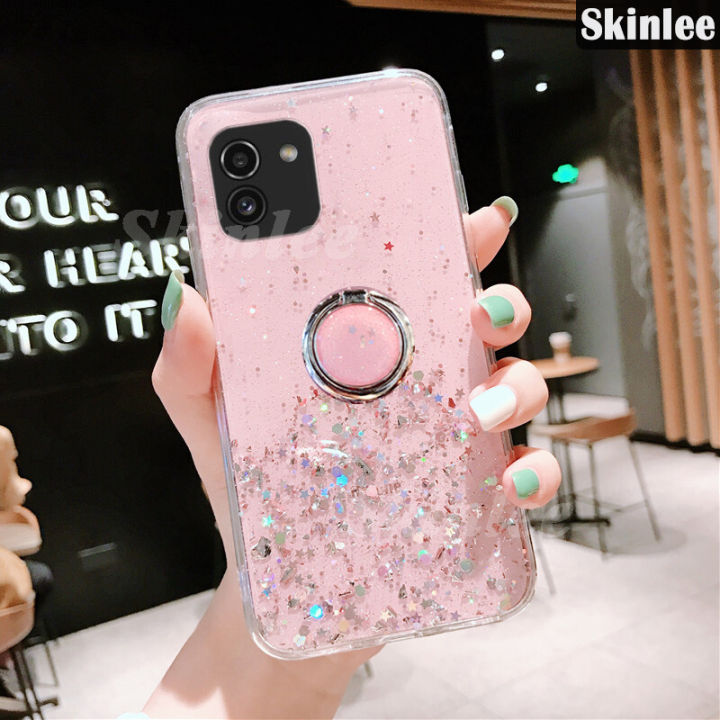 Phone%20Case%20for%20Samsung%20Galaxy%20A03%20Glitter%20Starry%20Sky%20Bling%20Ring%20Lanyard%20Shiny%20Soft%20Cases%20for%20Samsung%20A03%20Transparent%20Holder%20Stand%20Back%20Cover%20Stars%20Girls%20-%20Image%204