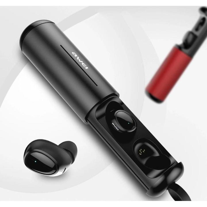 AWEI T5 TWS 5.0 Bluetooth Earphone Wireless Headphone 3D Stereo Headset With Mic Earbuds With Charging Case For iPhone Samsung Huawei Vivo Oppo