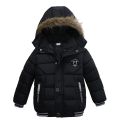 Keep Warm Autumn Winter Boys Jacket Fur Collar Hooded Baby Coat Fashion Zipper Boy Outerwear 2-6 Year Kids Clothes Birthday Gift.