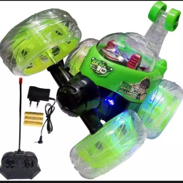 Ben 10 Remote Controlled Rechargeable 360 Degree Twister Stunt Car for Kids with Music